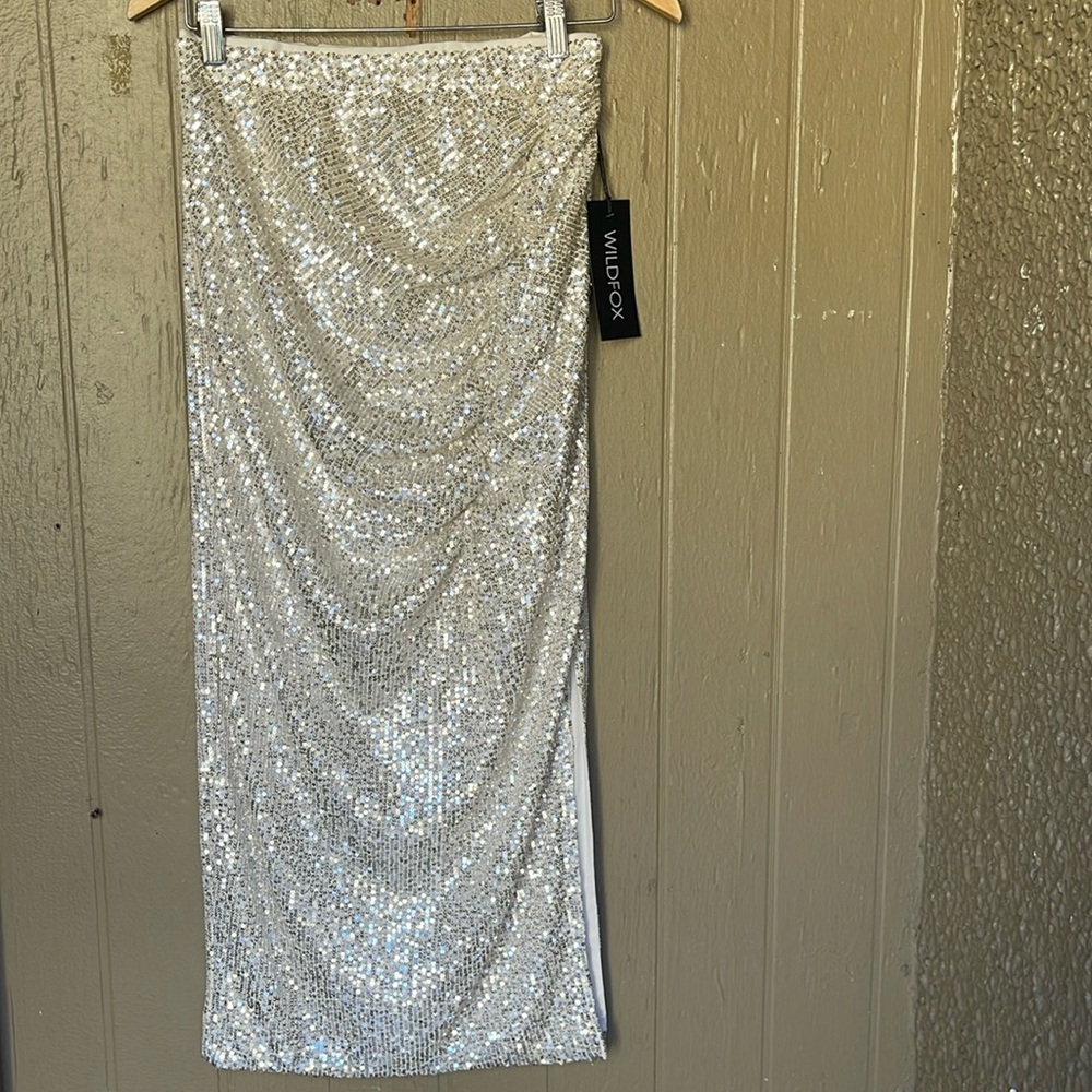 Wildfox Amirdale sequin skirt in pink champagne